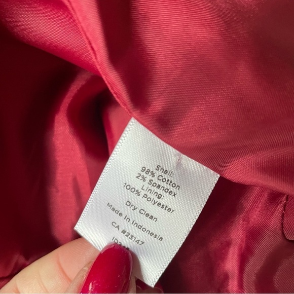 Talbots Floral Grace Fitted Cotton Blend Lined Pockets Button Rose Blazer Jacket - Picture 12 of 12